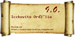 Iczkovits Orália névjegykártya